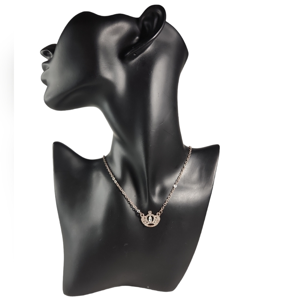 Rhinestone Crown Necklace